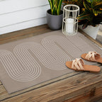 Neutral Lines Arch Minimalist Graphic Outdoor Rug Gallery Image 2