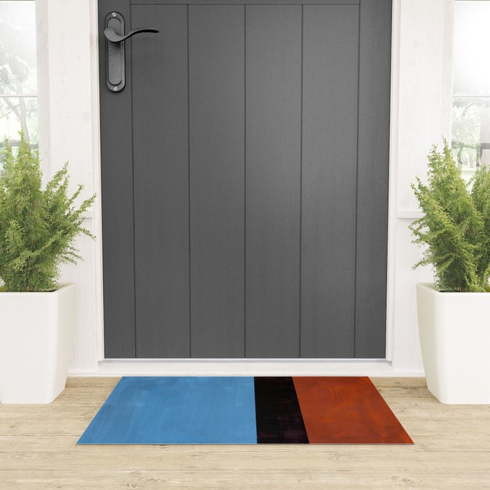 Autumn Sky Color field Abstract Mid Century Modern Minimalist  Welcome Mat Gallery Image 3