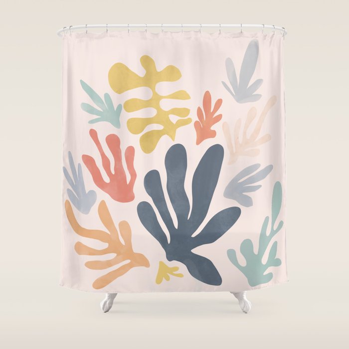 Matisse Cutouts Homage - Abstract Painting Shower Curtain Gallery Image 1
