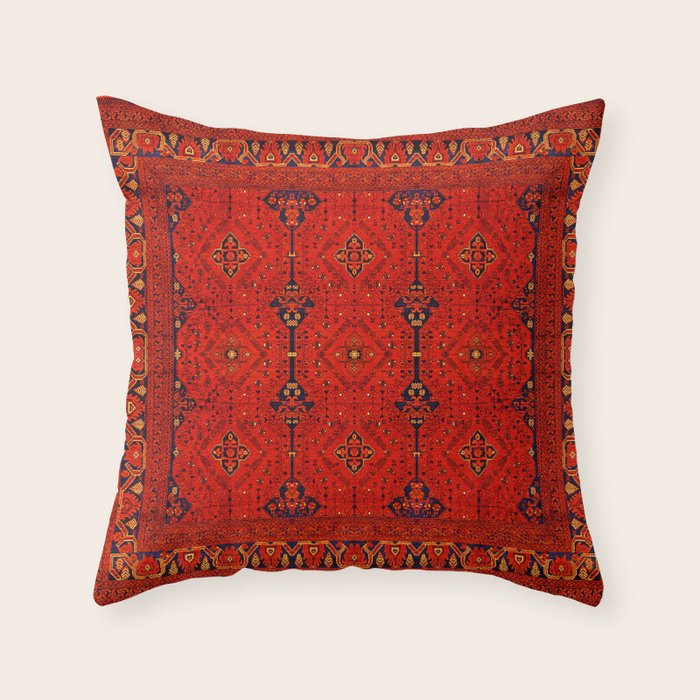 Red Oriental Heritage Bohemian Traditional Moroccan Style Throw Pillow Gallery Image 6