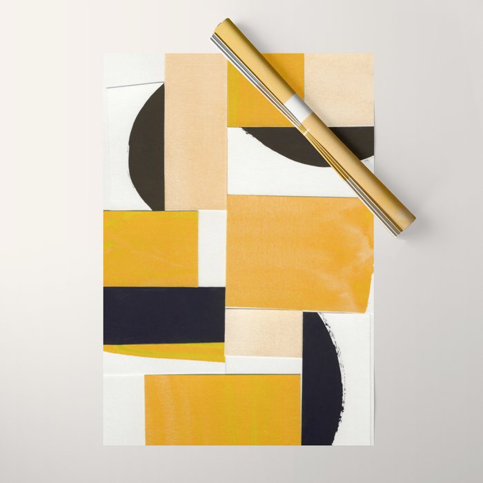 Yellow Abstract Collage Wrapping Paper Gallery Image 1