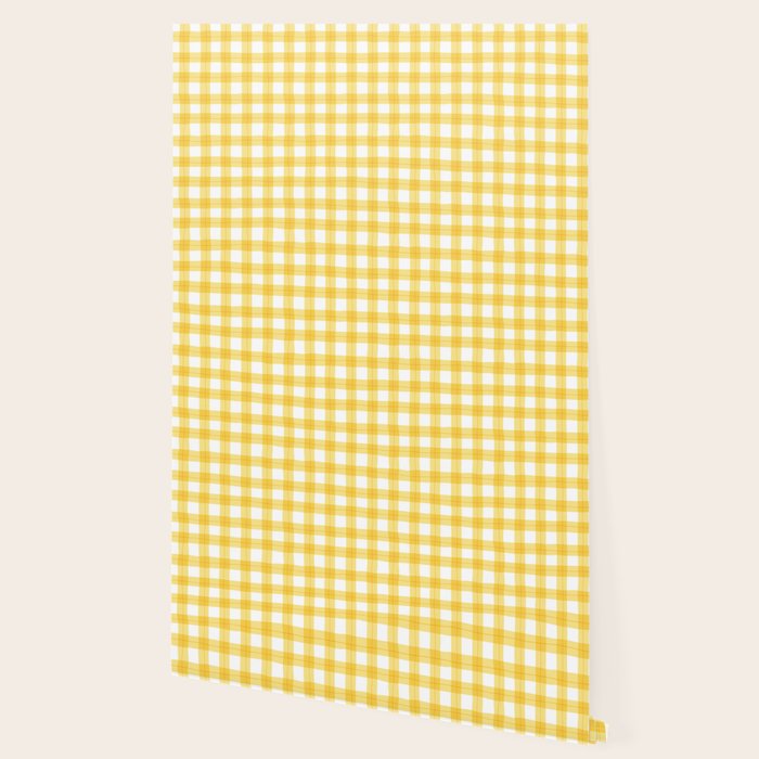 Yellow geometric plaid gingham pattern Wallpaper Gallery Image 2