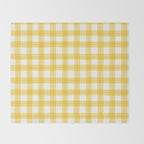 Yellow geometric plaid gingham pattern Throw Blanket Gallery Image 2