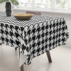 Houndstooth (black and white) Tablecloth Gallery Image 3