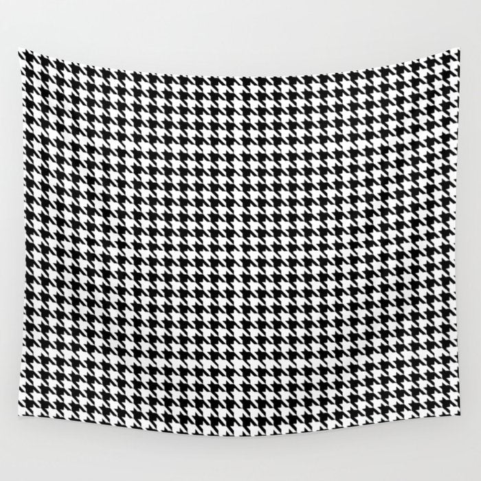 Houndstooth (black and white) Wall Tapestry Gallery Image 1
