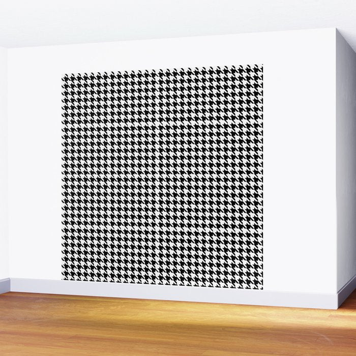 Houndstooth (black and white) Wall Mural Gallery Image 2