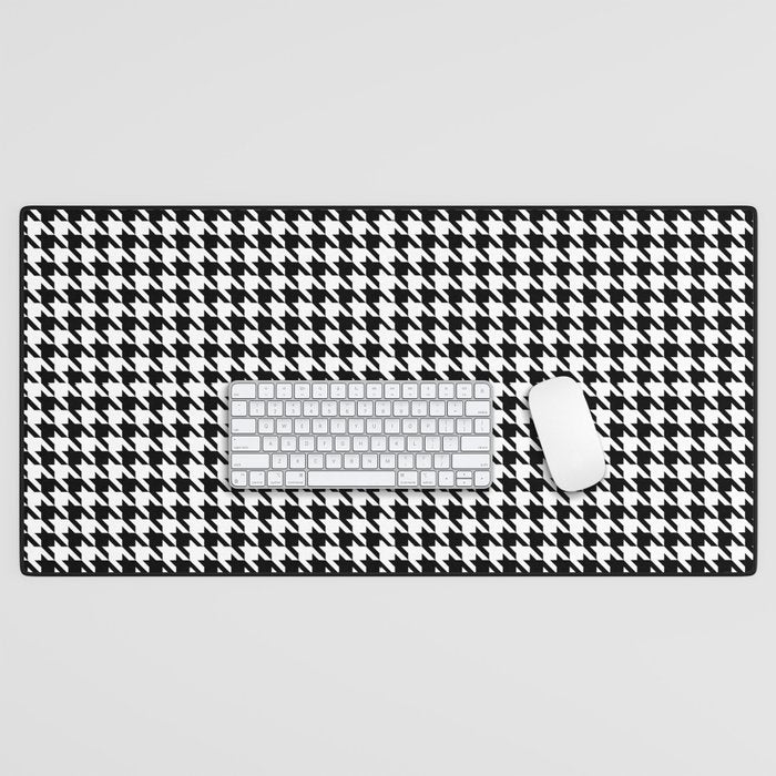 Houndstooth (black and white) Desk Mat Gallery Image 1