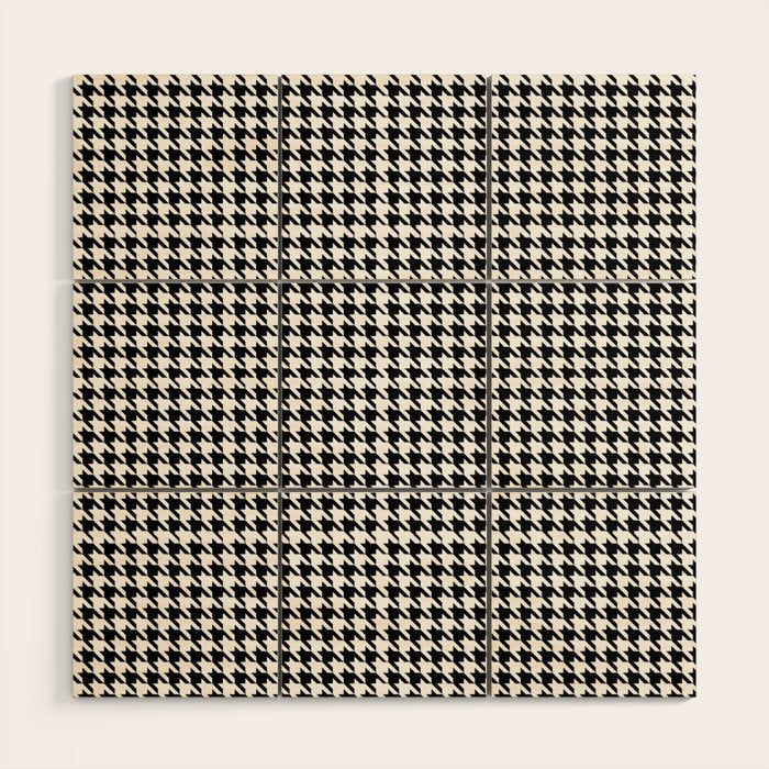 Houndstooth (black and white) Wood Wall Art Gallery Image 1