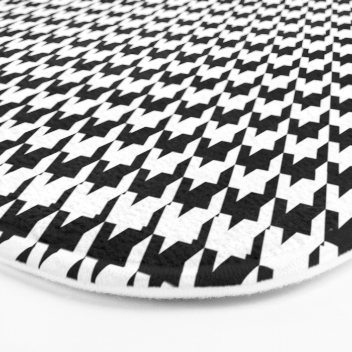 Houndstooth (black and white) Bath Mat Gallery Image 3