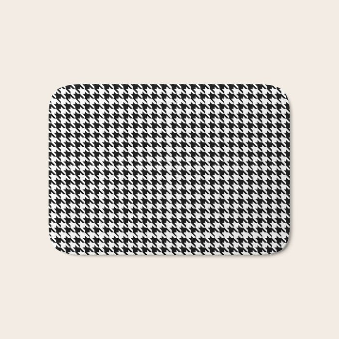 Houndstooth (black and white) Bath Mat Gallery Image 1