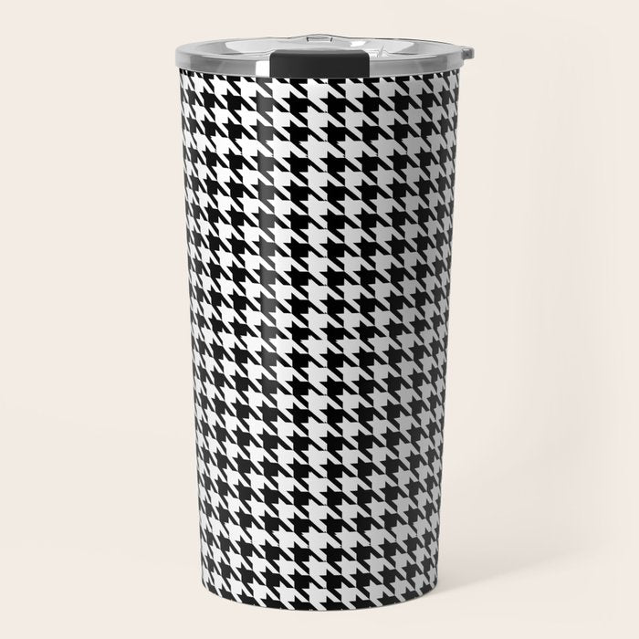 Houndstooth (black and white) Travel Mug Gallery Image 1
