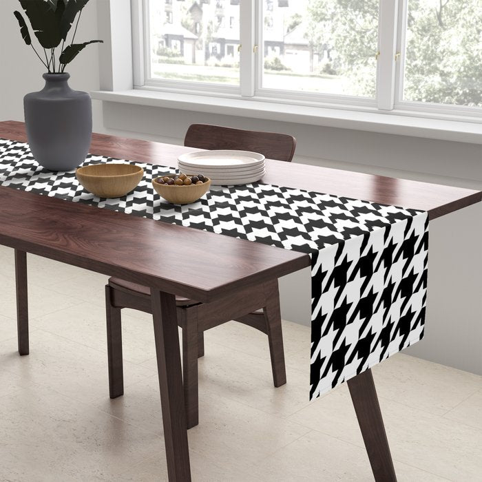 Houndstooth (black and white) Table Runner Gallery Image 2