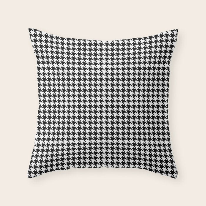 Houndstooth (black and white) Throw Pillow Gallery Image 6