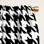 Houndstooth (black and white) Window Curtain Gallery Image 2