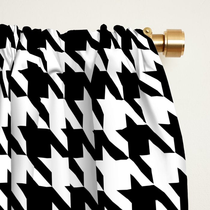 Houndstooth (black and white) Window Curtain Gallery Image 2