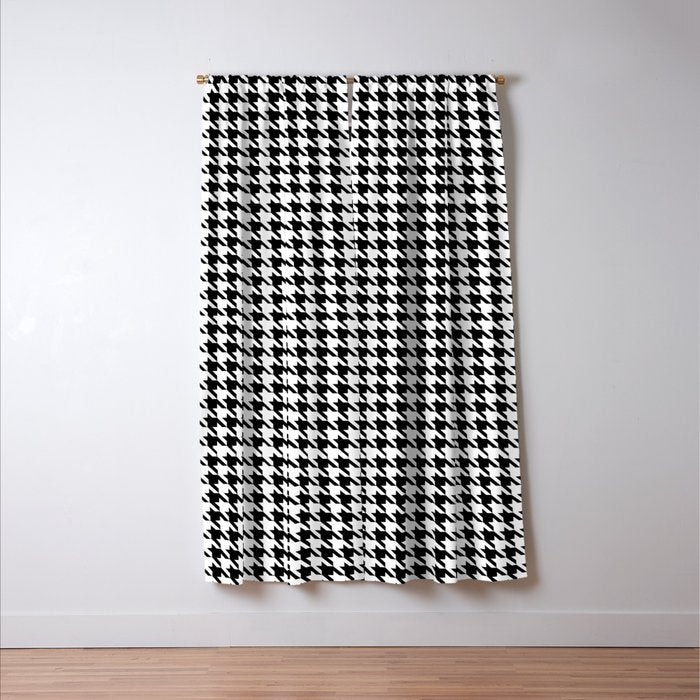 Houndstooth (black and white) Window Curtain Gallery Image 3