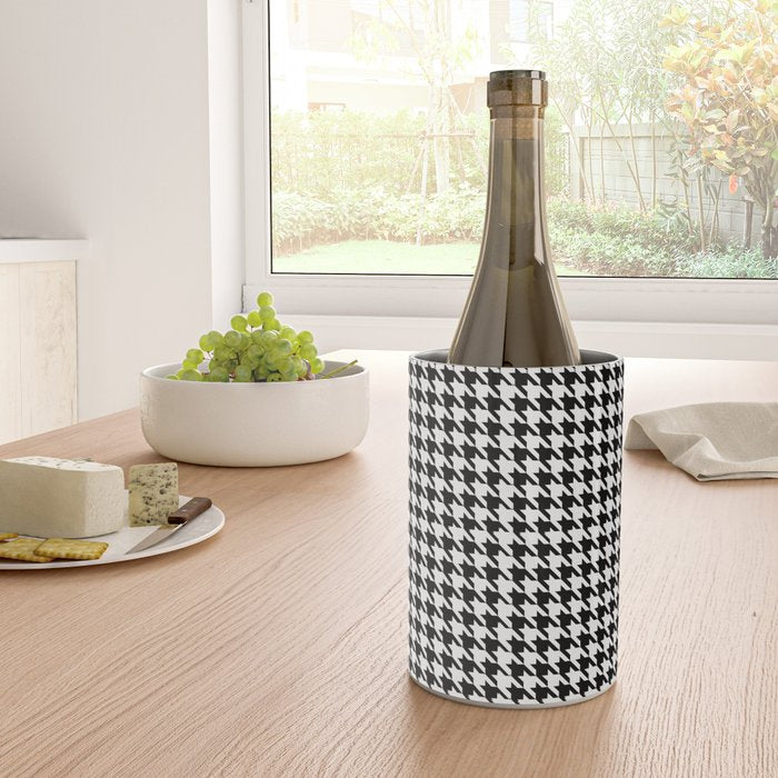 Houndstooth (black and white) Wine Chiller Gallery Image 4