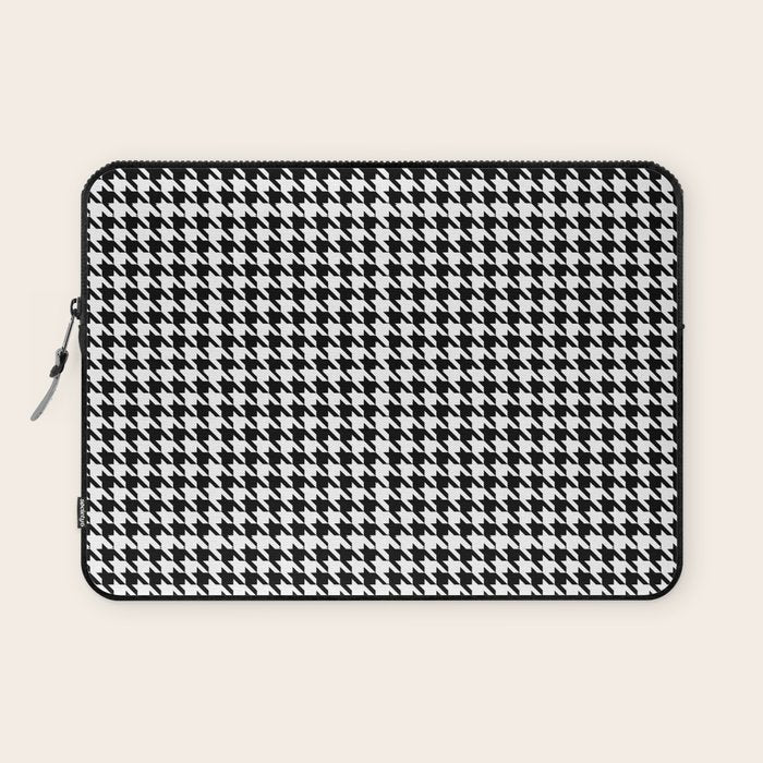 Houndstooth (black and white) Laptop Sleeve Gallery Image 1