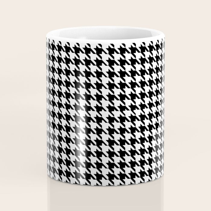 Houndstooth (black and white) Coffee Mug Gallery Image 4