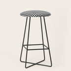 Houndstooth (black and white) Stool Gallery Image 1