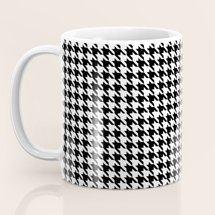 Houndstooth (black and white) Coffee Mug Gallery Image 3