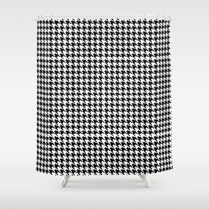 Houndstooth (black and white) Shower Curtain Gallery Image 1
