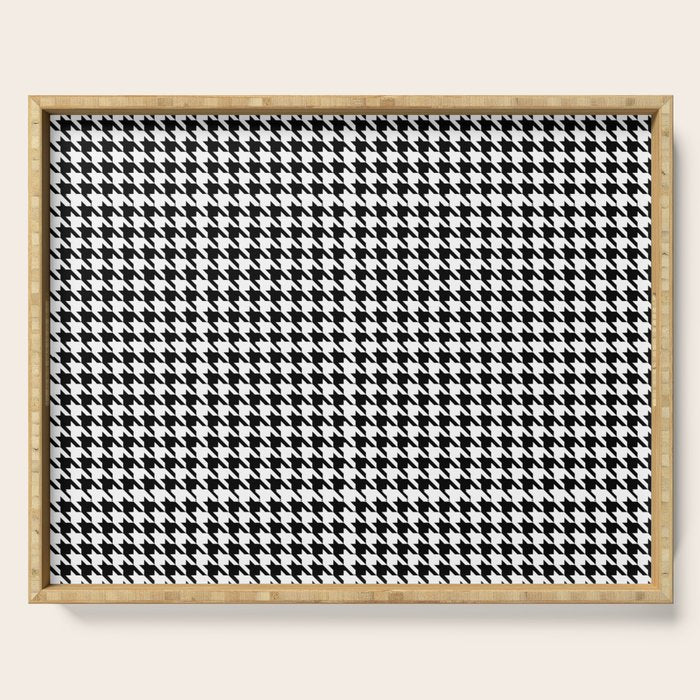 Houndstooth (black and white) Serving Tray Gallery Image 1