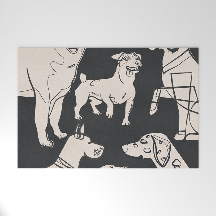 Minimal Abstract Dogs Art 1 Welcome Mat Gallery Image 1