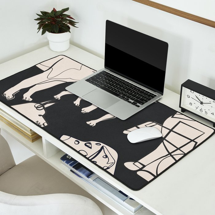 Minimal Abstract Dogs Art 1 Desk Mat Gallery Image 2
