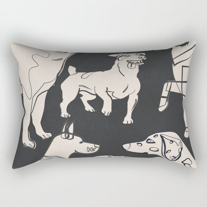 Minimal Abstract Dogs Art 1 Rectangular Pillow Gallery Image 1