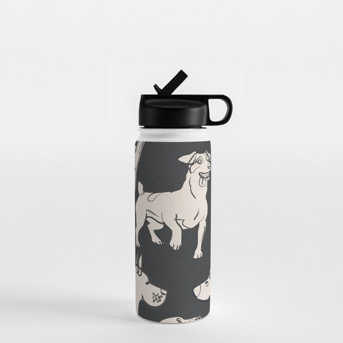 Minimal Abstract Dogs Art 1 Water Bottle Gallery Image 1