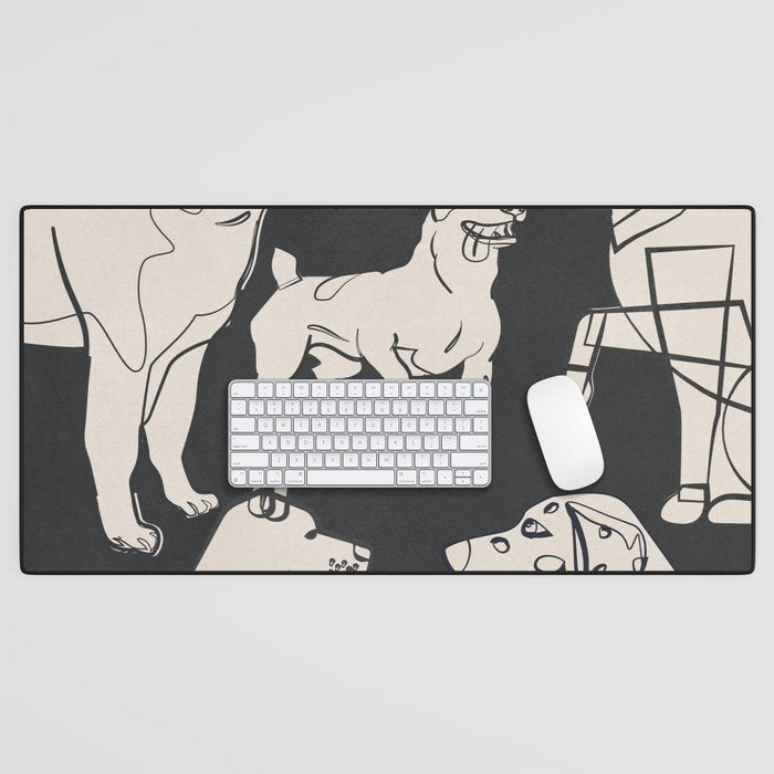 Minimal Abstract Dogs Art 1 Desk Mat Gallery Image 1