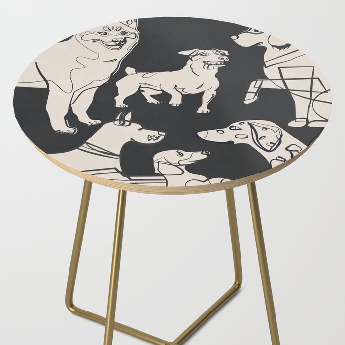 Minimal Abstract Dogs Art 1 Side Table Gallery Image 2