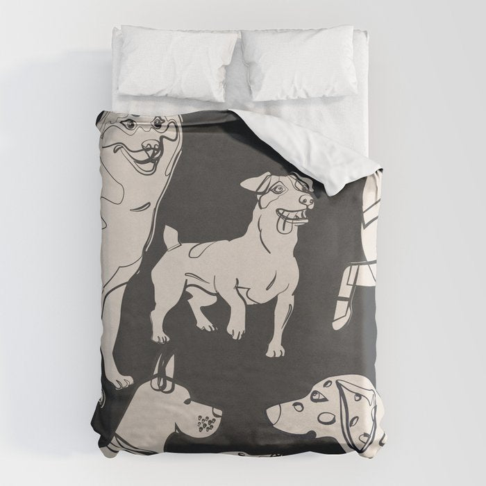Minimal Abstract Dogs Art 1 Duvet Cover Gallery Image 1