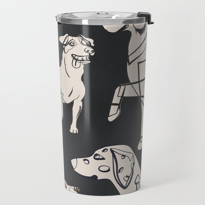Minimal Abstract Dogs Art 1 Travel Mug Gallery Image 2