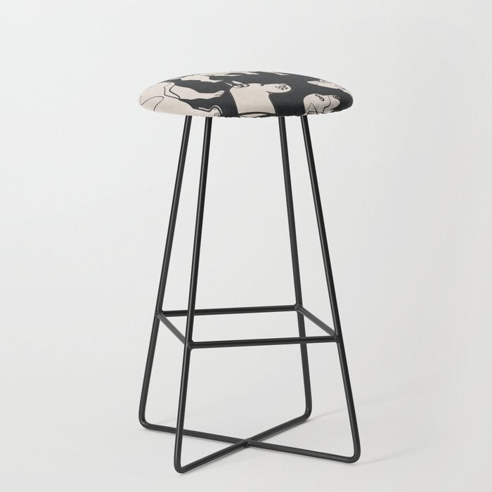 Minimal Abstract Dogs Art 1 Stool Gallery Image 1