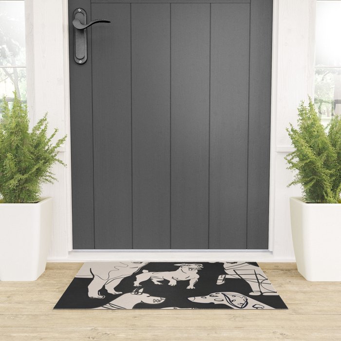 Minimal Abstract Dogs Art 1 Welcome Mat Gallery Image 3