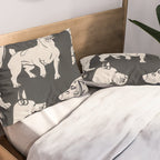 Minimal Abstract Dogs Art 1 Pillow Sham Gallery Image 2