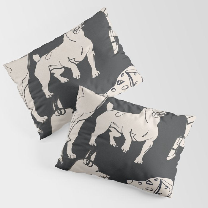 Minimal Abstract Dogs Art 1 Pillow Sham Gallery Image 3