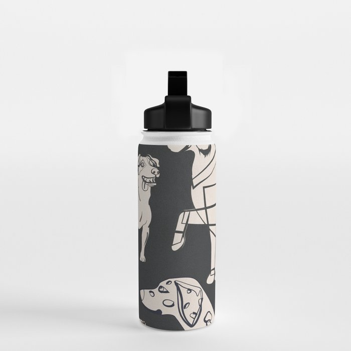 Minimal Abstract Dogs Art 1 Water Bottle Gallery Image 2