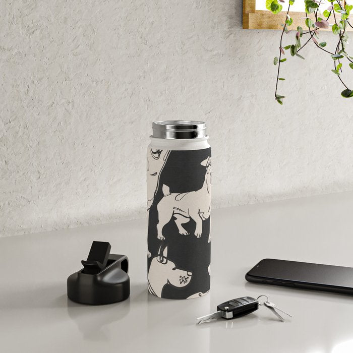 Minimal Abstract Dogs Art 1 Water Bottle Gallery Image 4
