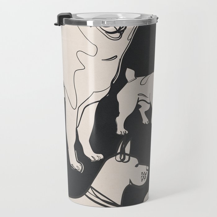 Minimal Abstract Dogs Art 1 Travel Mug Gallery Image 3