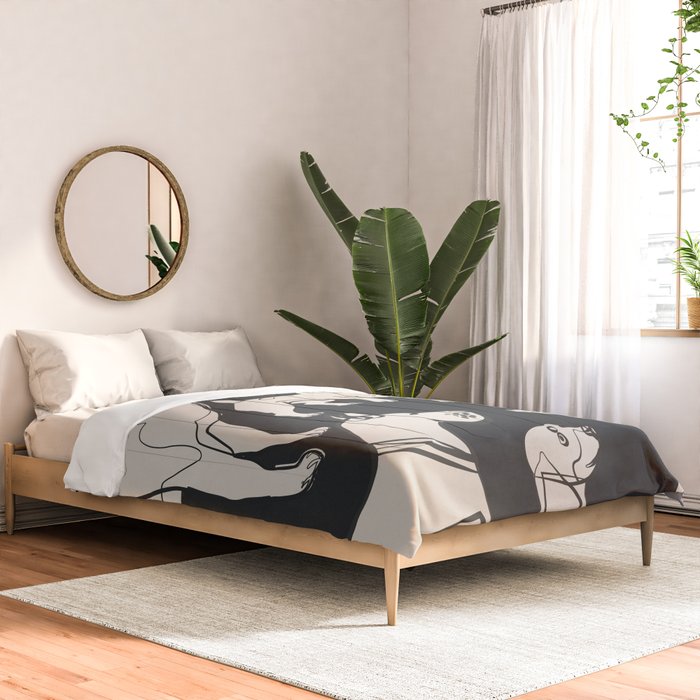 Minimal Abstract Dogs Art 1 Comforter Gallery Image 2