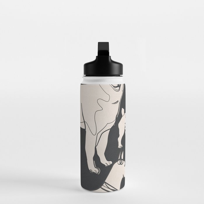 Minimal Abstract Dogs Art 1 Water Bottle Gallery Image 3