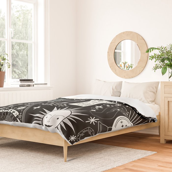 Enchanted - Enchantment - Black and White Duvet Cover Gallery Image 2