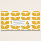 Danish Pattern Yellow Mid Century Modern Desk Mat Gallery Image 1