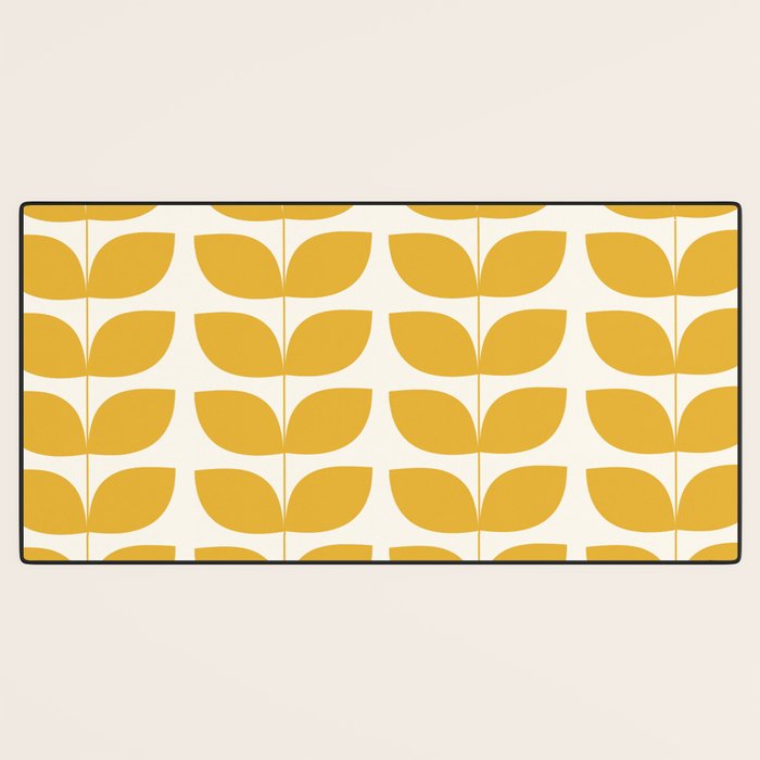 Danish Pattern Yellow Mid Century Modern Desk Mat Gallery Image 3