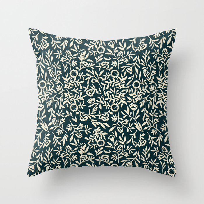 Bold Folk floral pattern Throw Pillow Gallery Image 6