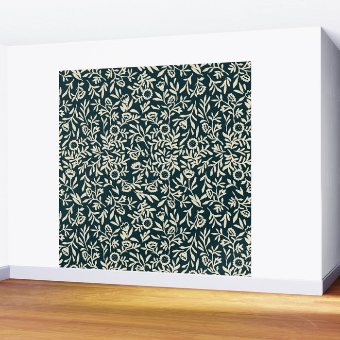 Bold Folk floral pattern Wall Mural Gallery Image 2
