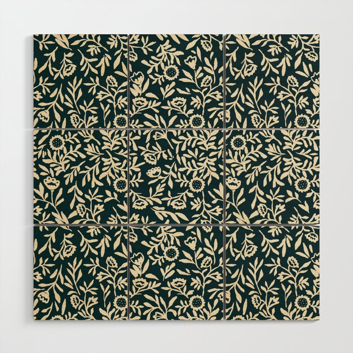 Bold Folk floral pattern Wood Wall Art Gallery Image 1